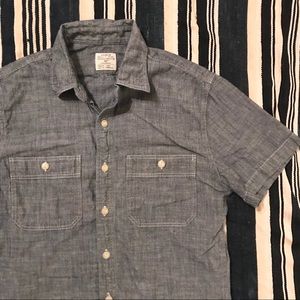 J.Crew Short Sleeved Chambray Shirt Mens Medium